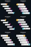 Vector 6 Infographics Pack Presentation slide template 5 Steps cycle diagrams and timelines