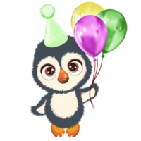 Cute animal with a balloons png