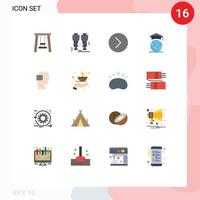 Universal Icon Symbols Group of 16 Modern Flat Colors of success user media graduation internet Editable Pack of Creative Vector Design Elements