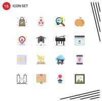 Flat Color Pack of 16 Universal Symbols of resources human seo hr peach Editable Pack of Creative Vector Design Elements