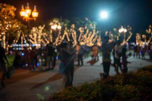 blur festival in garden city park with bokeh for background usage.vintage tone photo