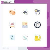 Flat Color Pack of 9 Universal Symbols of wealth management sun investment plug Editable Vector Design Elements