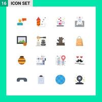 16 Creative Icons Modern Signs and Symbols of web website holiday project tea Editable Pack of Creative Vector Design Elements