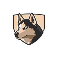 logotipo de escudo de lobo vector