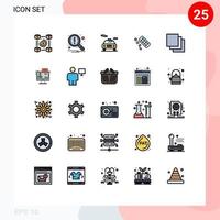 conjunto de 25 iconos de interfaz de usuario modernos signos de símbolos para tratamiento de grupo buscar tableta medicina elementos de diseño vectorial editables vector