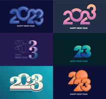 Big Set of 2023 Happy New Year logo text design 2023 number design template vector