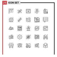 Modern Set of 25 Lines and symbols such as money bag copyright botany biological Editable Vector Design Elements