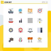 Set of 16 Modern UI Icons Symbols Signs for steamboat sign data wireless technology Editable Pack of Creative Vector Design Elements