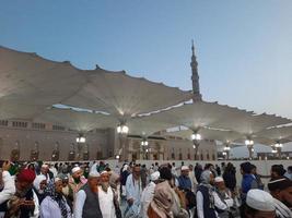 Medina, Saudi Arabia, Dec 2022 - Beautiful view of the outer courtyard of Masjid al-Nabawi, Madinah. photo