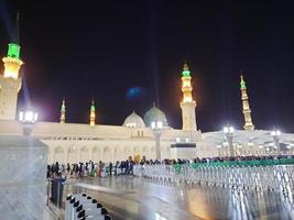 Medina, Saudi Arabia, Dec 2022 - Beautiful view of the outer courtyard of Masjid al-Nabawi, Madinah. photo