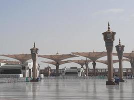 Medina, Saudi Arabia, Dec 2022 - Beautiful view of the outer courtyard of Masjid al-Nabawi, Madinah. photo