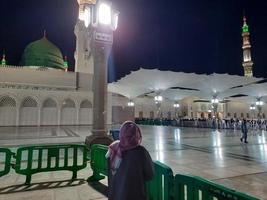 Medina, Saudi Arabia, Dec 2022 - Beautiful view of the outer courtyard of Masjid al-Nabawi, Madinah. photo