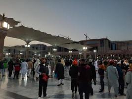 Medina, Saudi Arabia, Dec 2022 - Beautiful view of the outer courtyard of Masjid al-Nabawi, Madinah. photo