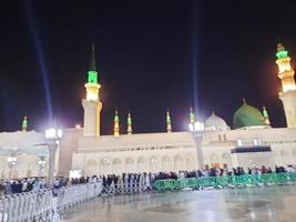 Medina, Saudi Arabia, Dec 2022 - Beautiful view of the outer courtyard of Masjid al-Nabawi, Madinah. photo