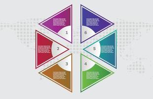 Infographic template of colorful modern hexagon round topic , presentation infographic vector