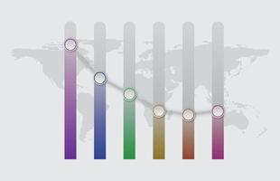 Infographic template of volume column graph, presentation infographic vector