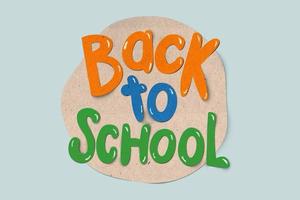 Word Back to school in paper cut style background photo