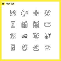 Universal Icon Symbols Group of 16 Modern Outlines of running painting password education color Editable Vector Design Elements