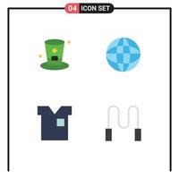 Mobile Interface Flat Icon Set of 4 Pictograms of glasss fashion ireland education t shirt Editable Vector Design Elements