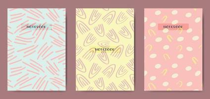 Notebook covers set. Abstract and doodle design vector