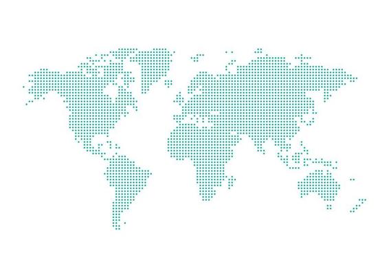Pixel dotted map of World
