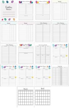 Easter Planner template vector