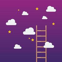 Ladder leading to achievement vector