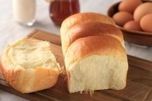 Fresh Baked Japanese Soft and Fluffy Bun White Bread photo