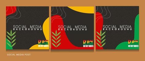 a set of social media banners for the black history month event. vector