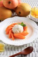 Mango Sticky Rice Thai Dessert photo