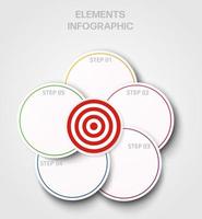 Vector circle infographic. Template for cycle diagram, graph, presentation and round chart. Business concept sign with 5 options, parts, steps or processes.