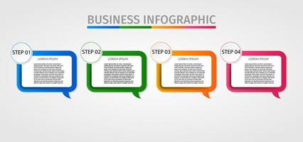 Business Infographic. Modern infographic template. Abstract  diagram with 4 steps, options, parts or processes. Vector business template for presentation. Creative concept for infographic