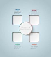 infografía de negocios. plantilla infográfica moderna. diagrama abstracto con 4 pasos, opciones, partes o procesos. plantilla de negocio vectorial para presentación. concepto creativo para infografía vector