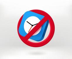 No time concept with clock icon. 3d vector illustration