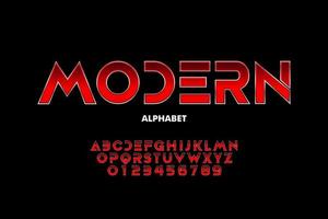 modern futuristic alphabet font. gradient metal typeface vector