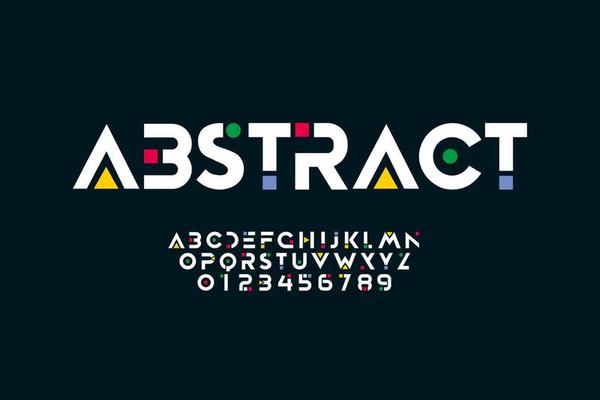 Modern abstract digital alphabet font. Minimal technology typography, Creative urban sport fashion futuristic font and with numbers. vector illustration