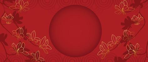 vector de fondo de patrón de estilo de lujo japonés y chino oriental. arte de línea de flor oriental dorada tradicional y fondo de patrón chino. ilustración de diseño para papel tapiz, tarjeta, afiche.