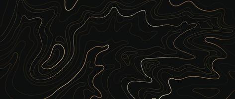 vector de fondo de arte de línea abstracta de oro de lujo. fondo de mapa de terreno topográfico de montaña con textura de líneas doradas. ilustración de diseño para arte mural, tela, embalaje, web, banner, aplicación, papel tapiz.