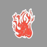 Hand drawn fire illustration on black background for element design. silhouette of flames for design element. vector