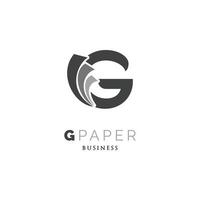 Initial Letter G Paper Icon Logo Design Template vector