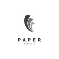 plantilla de diseño de logotipo de icono de papel vector