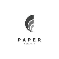 plantilla de diseño de logotipo de icono de papel vector