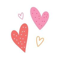 Different shapes of Hearts Set. Valentine's day romance icon collection vector