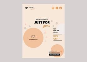 Clean And Online Shoping Flyer Design vector