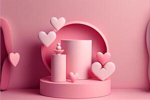 love, Valentine's day. February 14th. Paper cut style 3D ai generated art photo