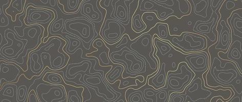 Luxury gold abstract line art background vector. Mountain topographic terrain map background with gold lines texture. Design illustration for wall art, fabric, packaging, web, banner, app, wallpaper. vector