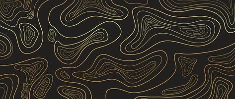 Luxury gold abstract line art background vector. Mountain topographic terrain map background with gold lines texture. Design illustration for wall art, fabric, packaging, web, banner, app, wallpaper. vector