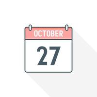 27th October calendar icon. October 27 calendar Date Month icon vector illustrator