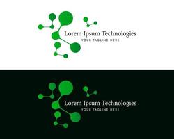 Green Energy Molecule Modern Logo Design vector