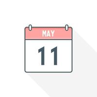 11th May calendar icon. May 11 calendar Date Month icon vector illustrator